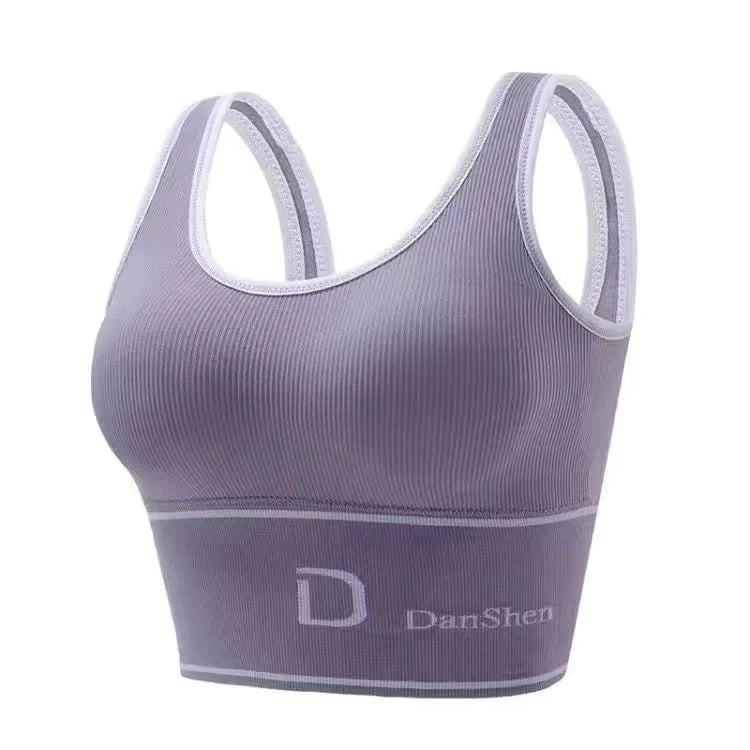 Active Lifestyle: Sporty Ribbed Grey Sports Bra