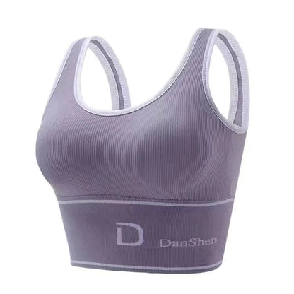 Active Lifestyle: Sporty Ribbed Grey Sports Bra