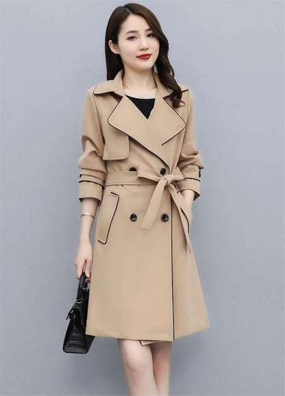 Womens Oversize Long Single Breasted Trench Coat