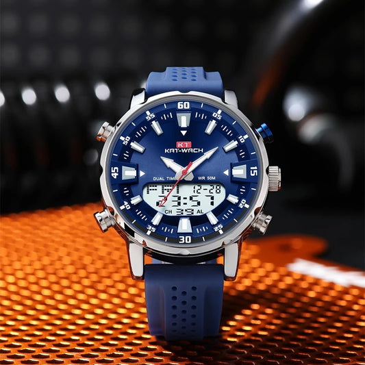 Mens Casual Muscular Sport Digital Analog Watch