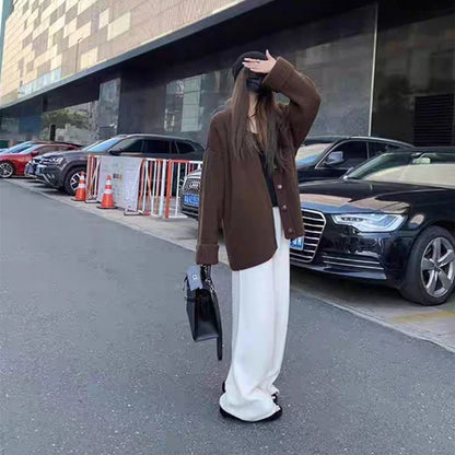 V-Neck Single-Breasted Knit Cardigan – Casual Autumn 2025