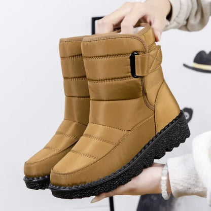 Plus Size Womens Boots Autumn Winter Ankle Flat Shoes Lace Up Retro Warm Booties Non Slip Mujer Botas