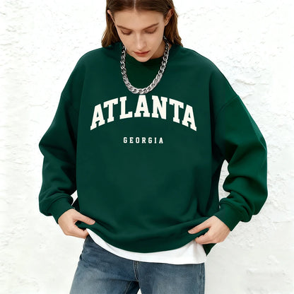 Womens Zip Up Closure Atlanta Manhattan Usa Printed Hoodies
