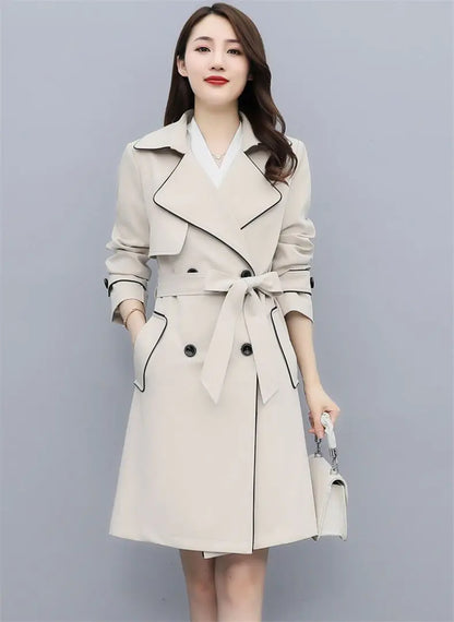 Womens Oversize Long Single Breasted Trench Coat