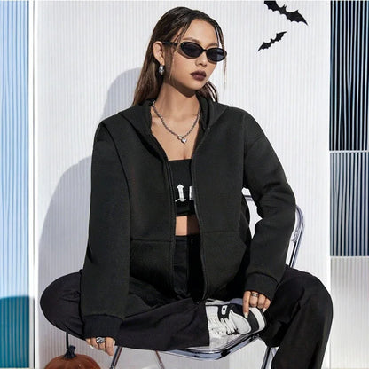 Casual Zipper Closure High Quality Women Hoodies