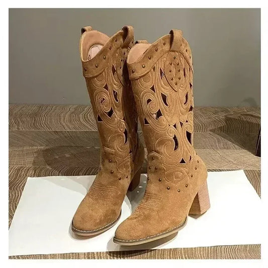 Wild Cowboy Western Style Women Mid-Calf Boots