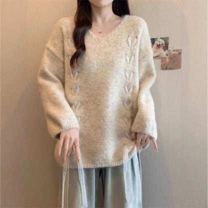 2025 Fall Winter White Knitted Sweater For Women Fashion Sweatshirt Luxury Designer Knit Pink Elegant Tops