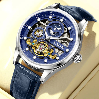 Mens Transparent Mechanical Dial Luxury Analog Watches