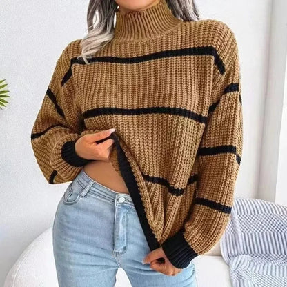 New Womens Multi Color Striped Autumn Winter Sweaters