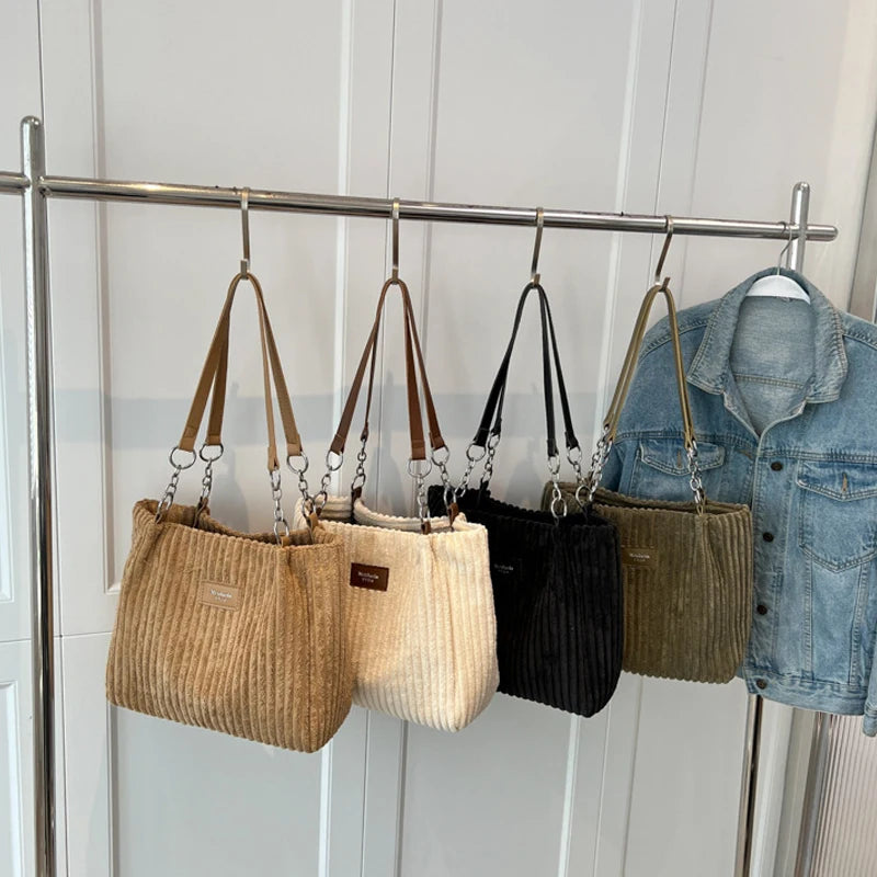 Women Organic Corduroy Shopping Bags