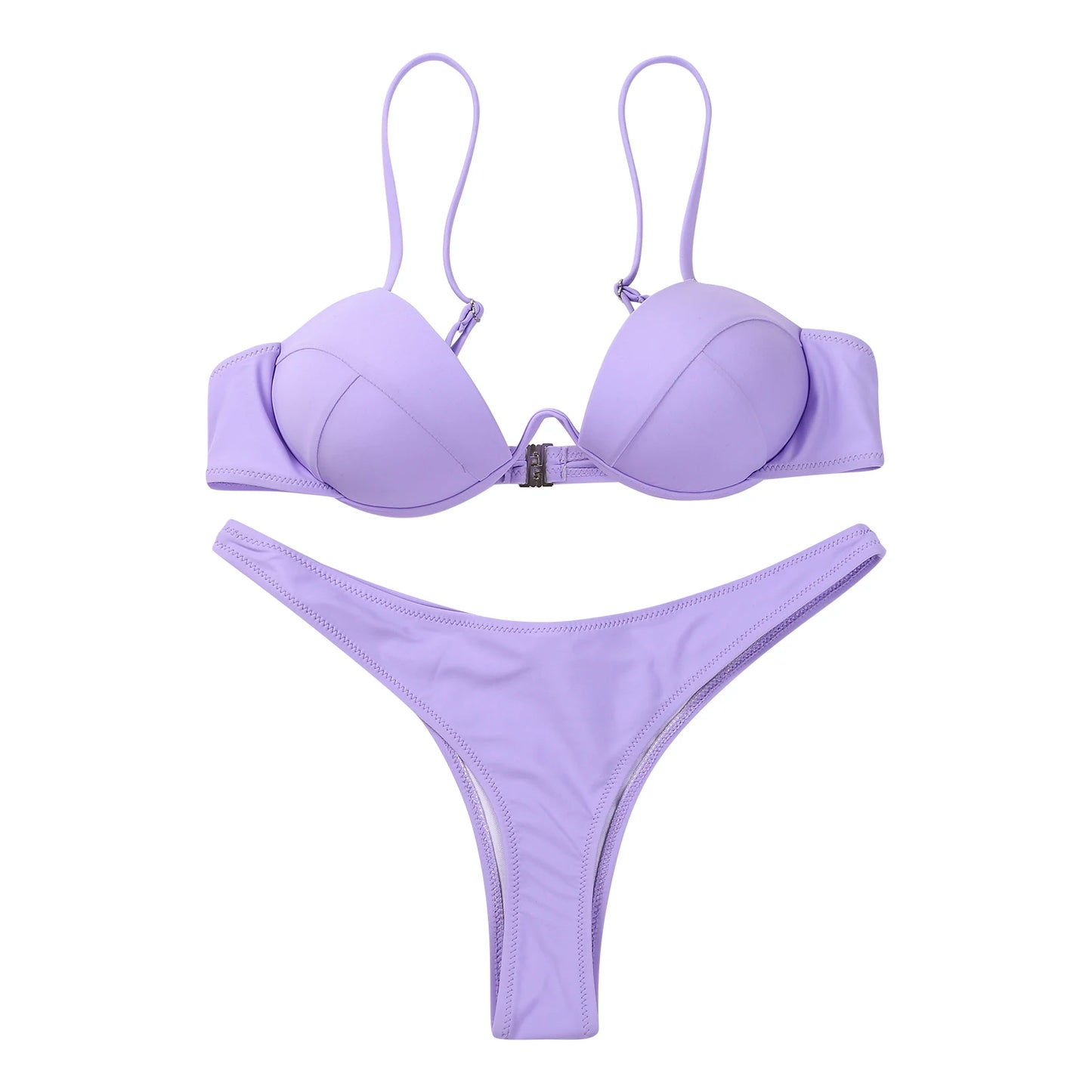 Classic Black V-Wire Push-Up Bikini Aesthetic
