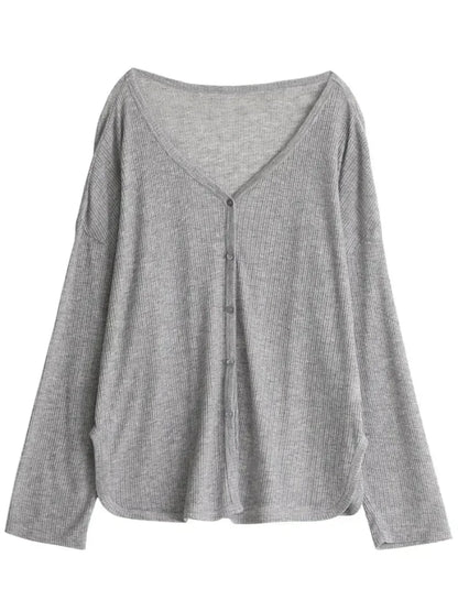 Lightweight V-Neck Knit Cardigan for Women – 2025 Spring & Summer