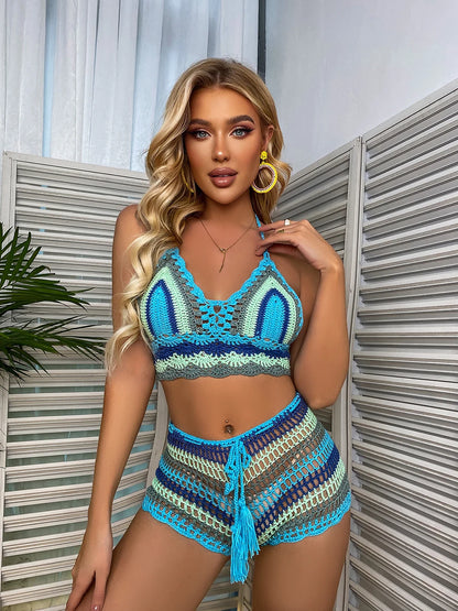 Super Creative Design Crochet Strapless Bikini Suit