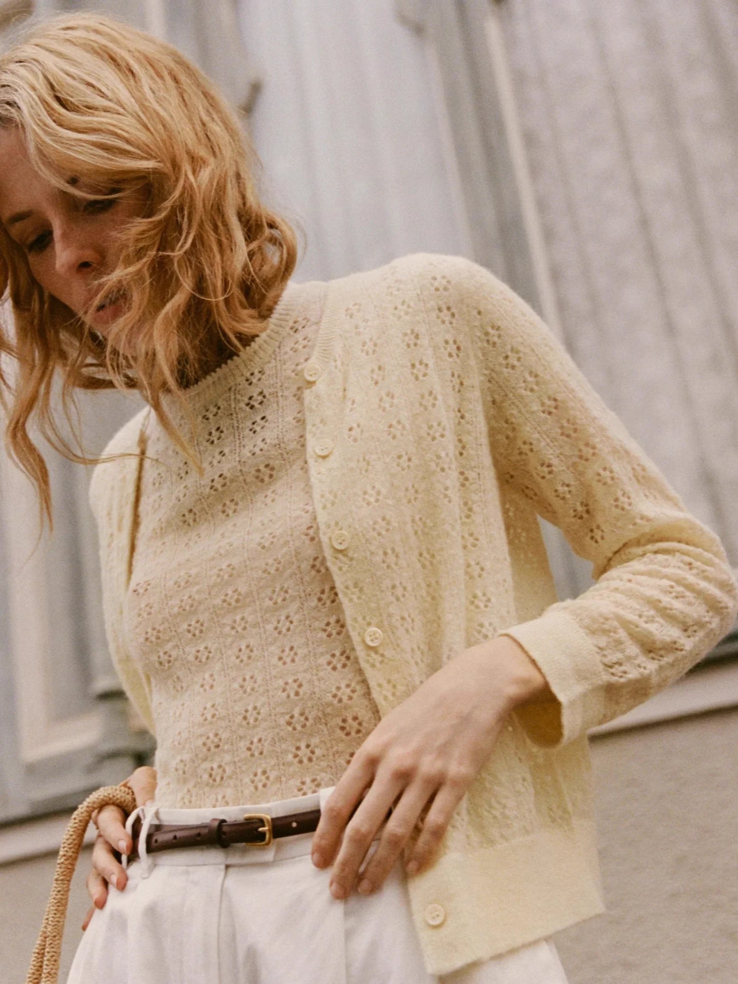 Effortless Breeze: The Delicate Open-Knit Cardigan