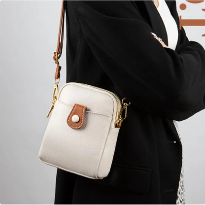 Trendy Genuine Leather Womens Messenger Shoulder Bag High Quality First Layer Cowhide All Match Fashion Handbag