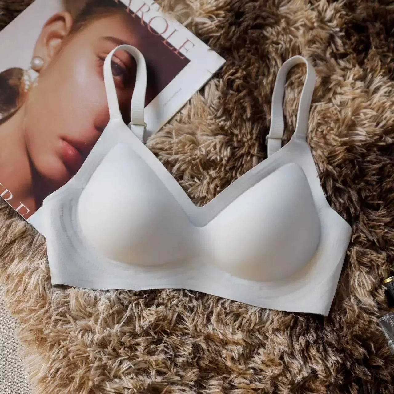 Large Push Up Bra For Women Thin Wireless Modesty Bra For Comfortable Support