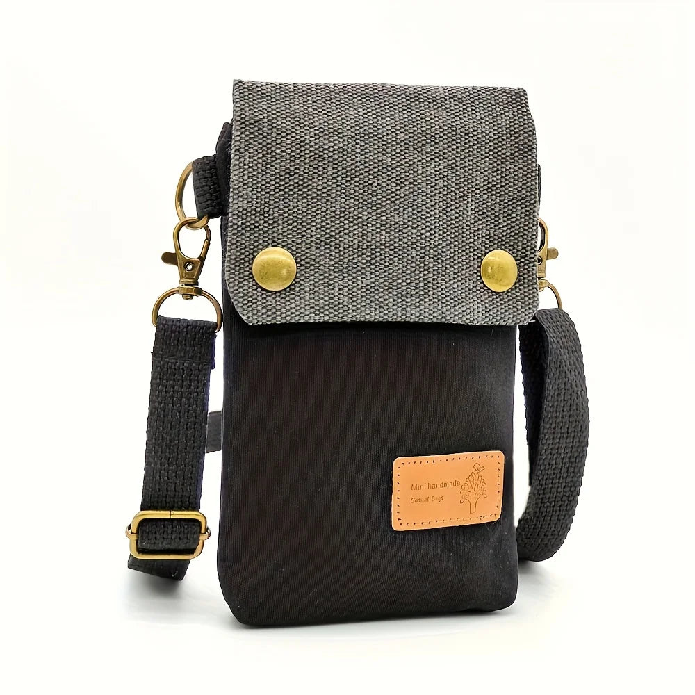 Sage Green Canvas Mini Phone Bag