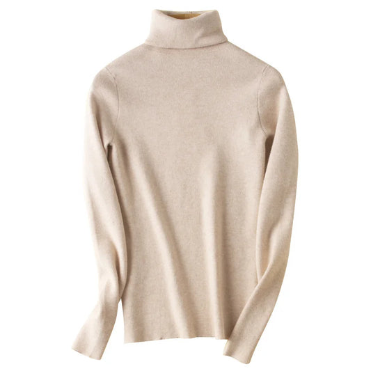 Autumn Winter Korean Fashion Plaid Womens Turtleneck Sweater
