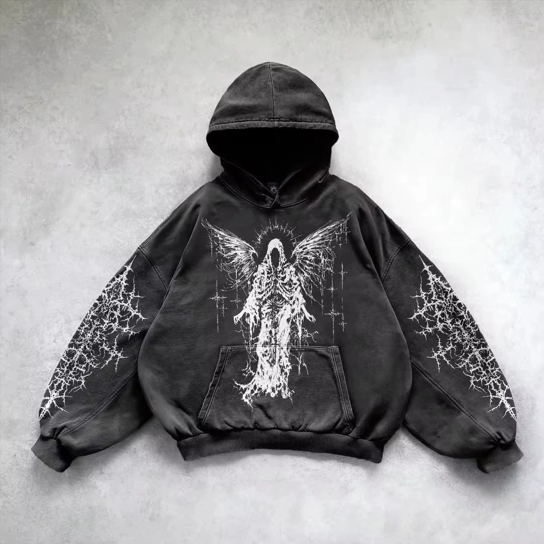 Dont Hurt My Heart Retro Skull Print Casual Hoodies