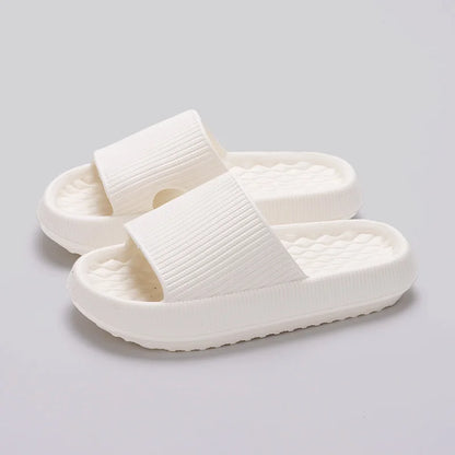 2025 New Summer Womens Soft Sole Cloud Slippers Eva Thick Platform Non Slip Flip Flops For Beach Bathroom