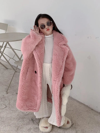 Autumn Winter Oversized Teddy Bear Coat For Women Thick Fleece Faux Fur Jacket Warm Long Sleeve Winter Outerwear
