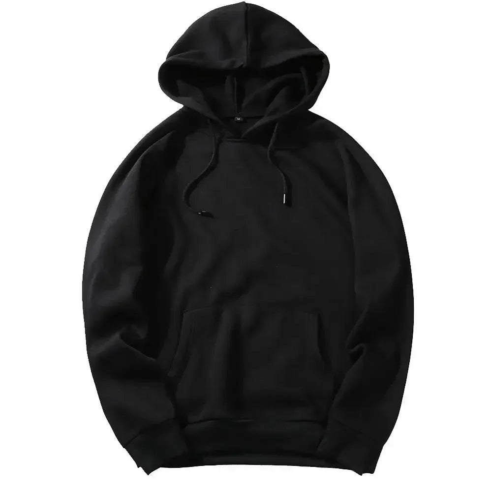 Mens Straight Colors Black Red White Street Fashion Cotton Hoodies