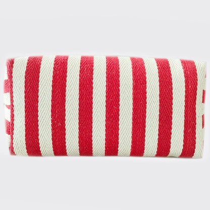 New Elegant Striped Black Bead Buckle Handbag