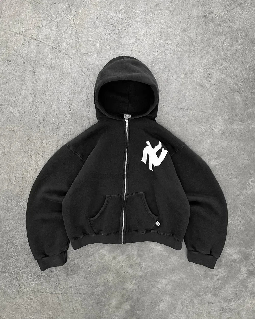 New Y2k Letter Print Zip Up Hoodie Streetwear Oversized Sweatshirt For Men Women