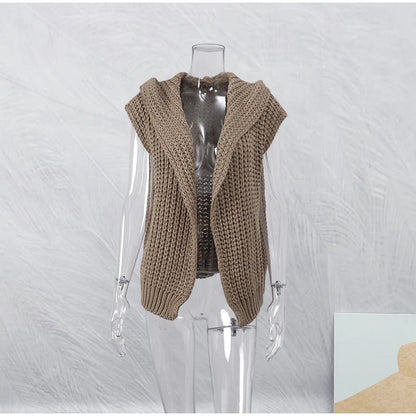 2024 Women's Hooded Sleeveless Knit Vest