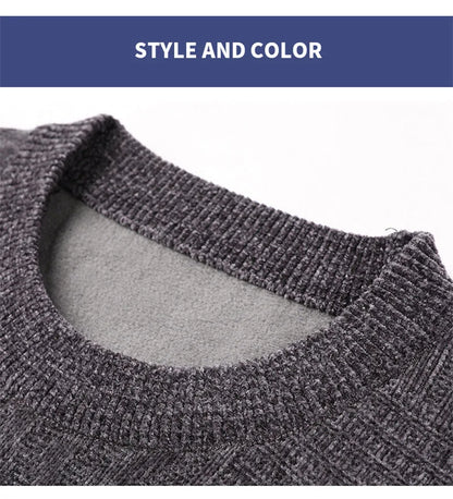 Men's Fleece O-Neck Sweater: Warm, Soft, and Thick for Winter/Autumn