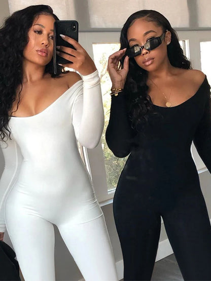 Women S Solid Black Gray Long Sleeve Skiing Jumpsuit Elastic High Fit Fashion Fitness Streetwear Slim Sport Romper