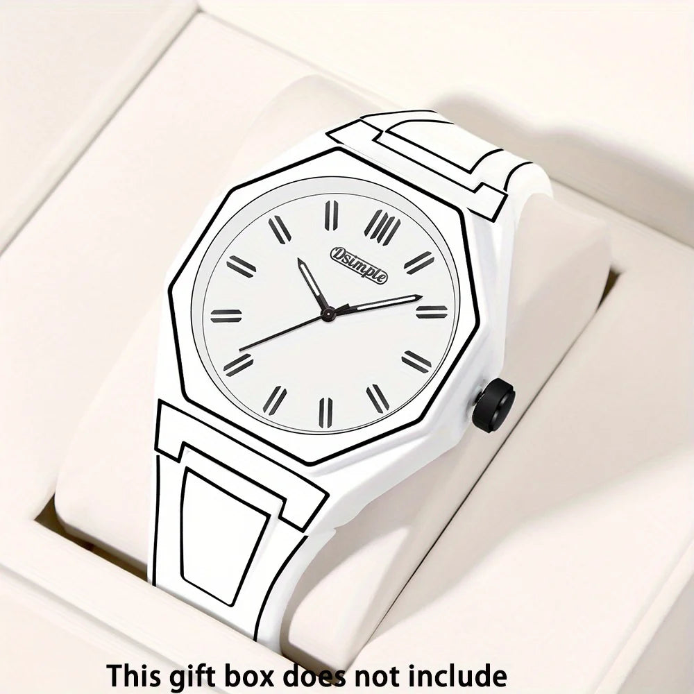 Minimalist Silicone Strap Quartz Watches Casual Sporty Style