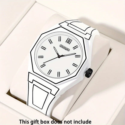 Minimalist Silicone Strap Quartz Watches Casual Sporty Style