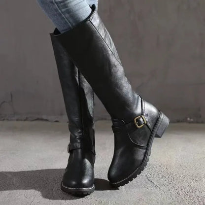 Women’s Over-the-Knee Riding Boots 2025 – Waterproof PU Leather Chunky Heel Platform Boots