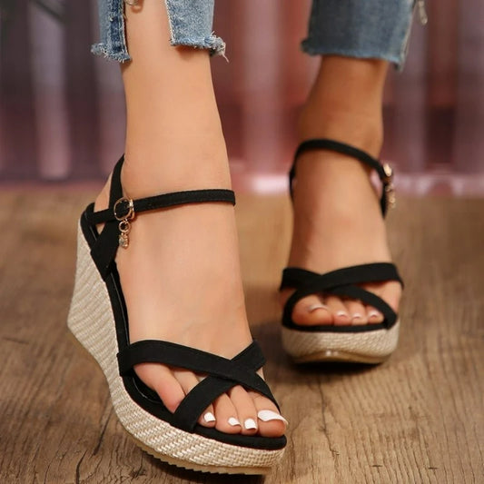 2025 Summer Wedge Platform Sandals Fashion Casual Peep Toe Beach Shoes For Women