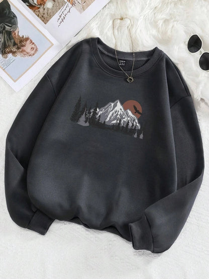 Colorado Big Mountain Printed Cool Sweatshirts For Women