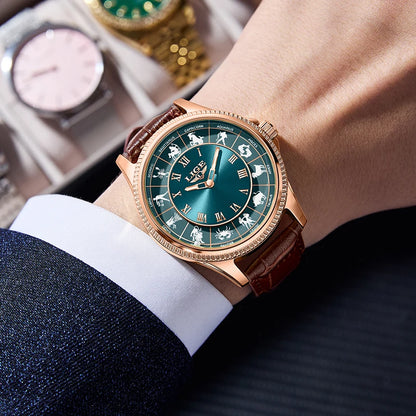 30m Water Resistance Genuine Leather Mens Luxury Quartz Watches