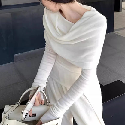 Long Sleeve Off Shoulder Thin Women Sweaters