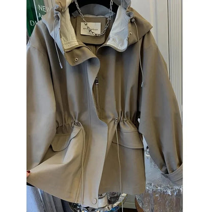 Chic Solid Khaki Women Coats