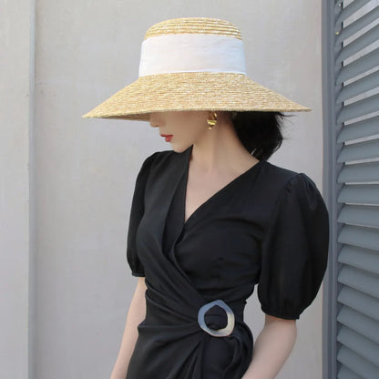 Hepburn Vintage Design Elegant Straw Sun Cap Hat