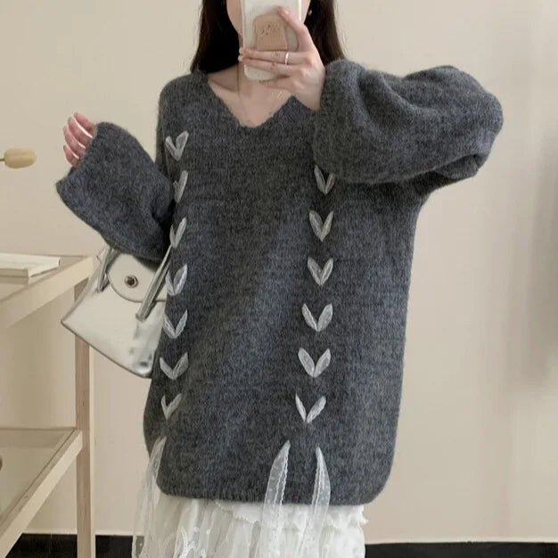 2025 Fall Winter White Knitted Sweater For Women Fashion Sweatshirt Luxury Designer Knit Pink Elegant Tops