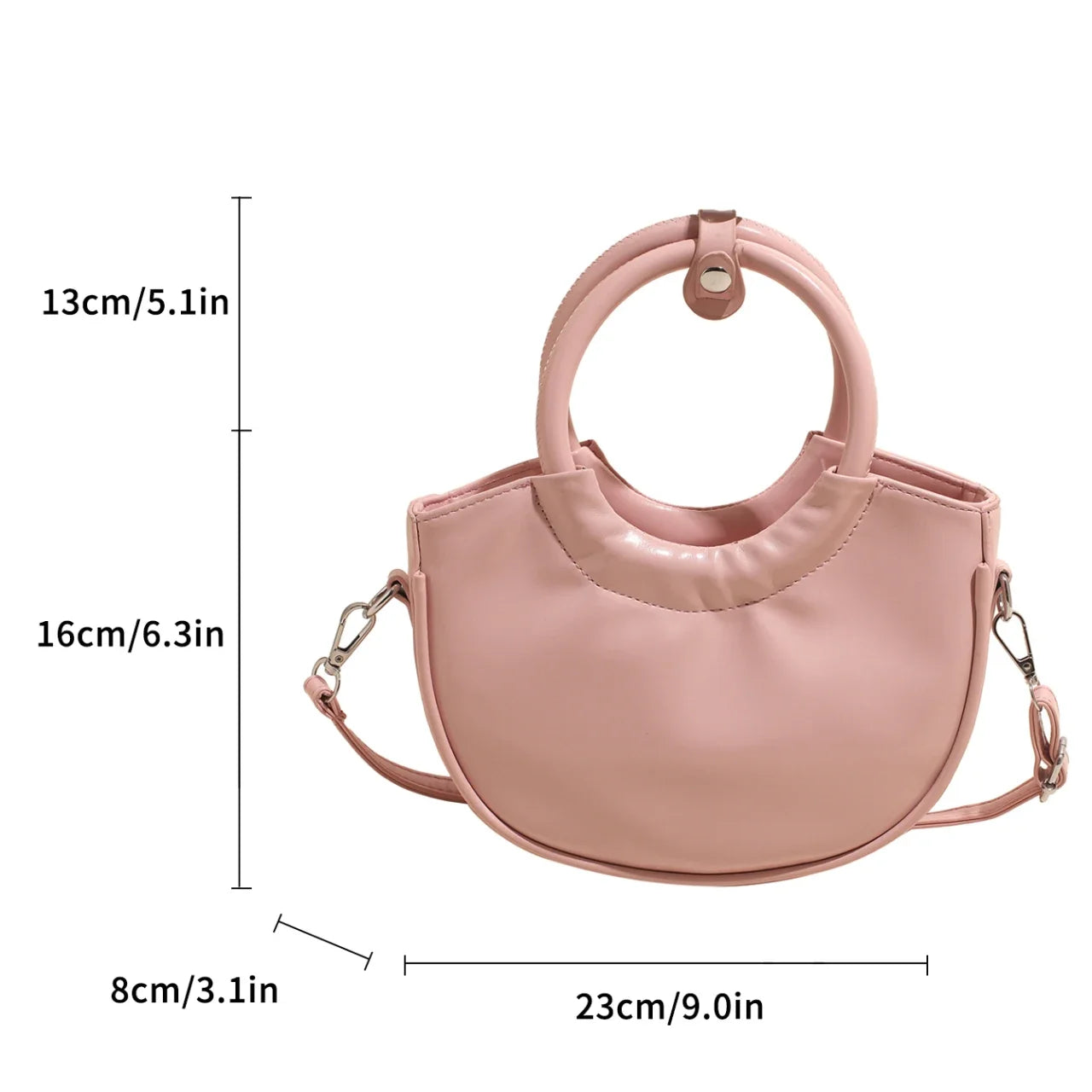 New Fashion Womens Round Ring Handle Handbags