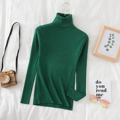 Timeless Basic: Solid Cashmere-Blend Turtleneck Jumper
