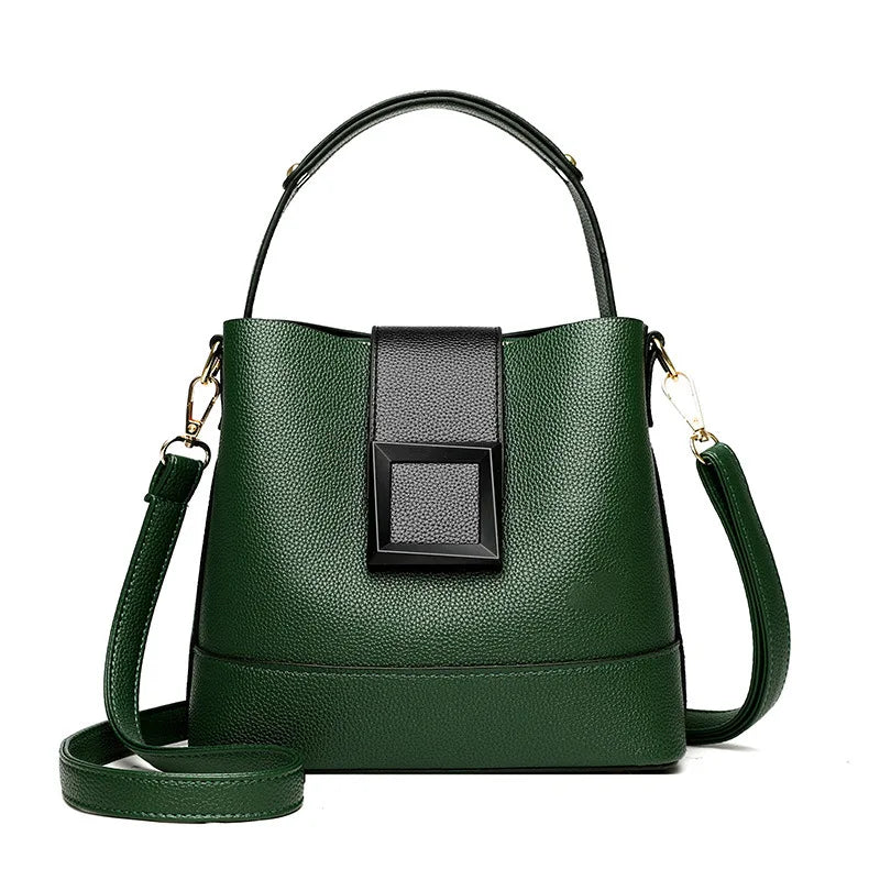 Women’s Bucket Bag – Elegant PU Leather Crossbody Shoulder Handbag