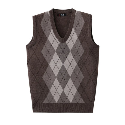 Argyle Basic Solid Color O Neck Long Sleeve Knitted Men S Sweaters