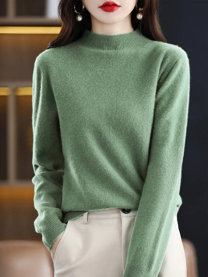 2025 Womens 100 Pure Wool Cashmere Sweater Turtleneck Pullover Loose Fit High Neck Knit Top For Autumn Winter Large Size