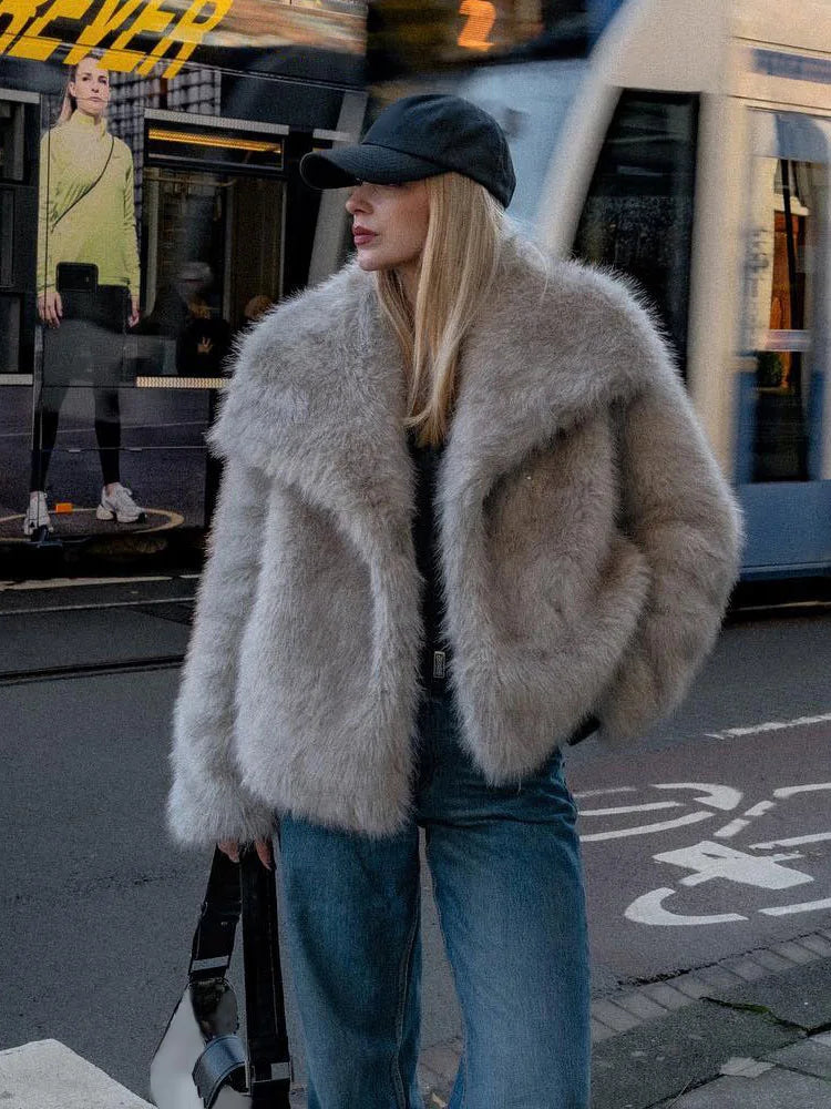 2025 Winter Sweater For Women Fox Fur Cuff Cardigan 100 Wool High Collar Pullover Soft Warm Fashion