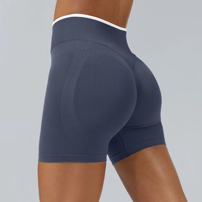 Pink High-Waist Seamless Workout Shorts