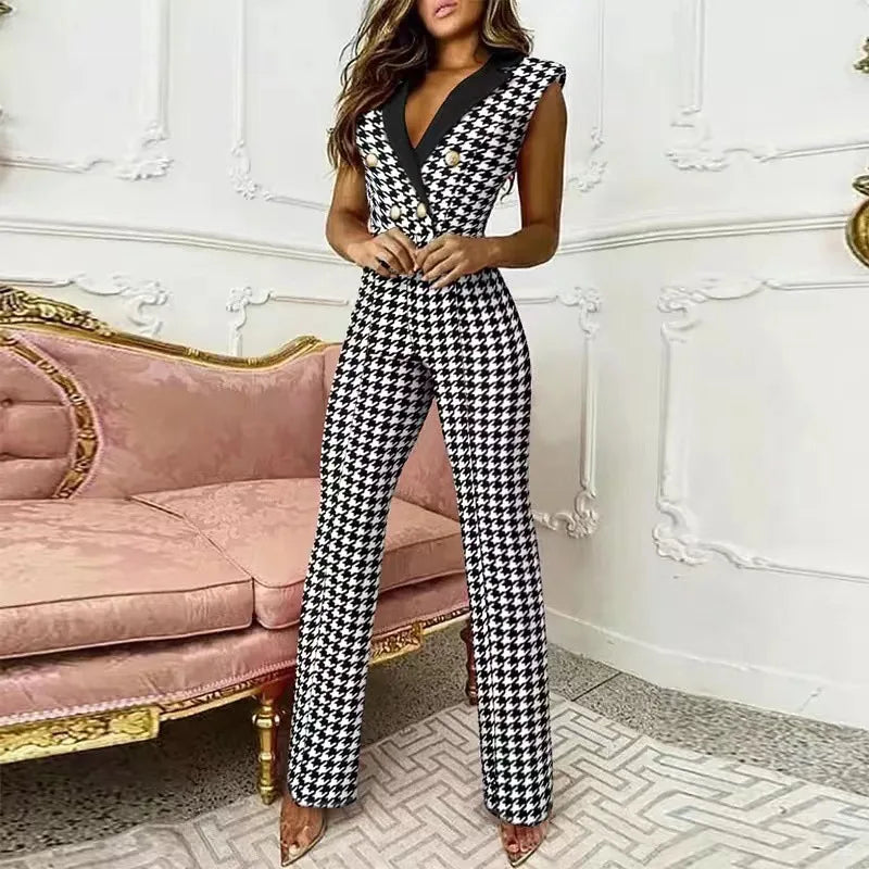 New Fashion Plaid Jumpsuits