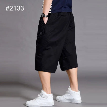 Casual Street Style Long Oversize Men Cotton Cargo Shorts